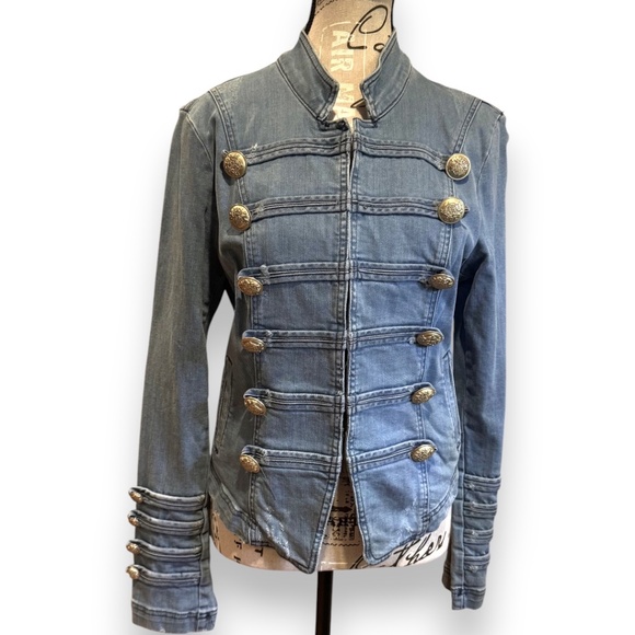 Free People Military Denim Jacket – Indigo Blue – Size M (NWT) - Picture 10 of 10
